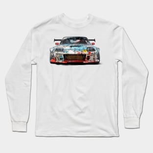 90s vintage japanese old school sport car front + back print Long Sleeve T-Shirt